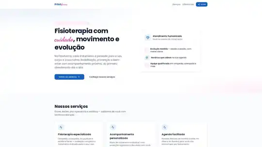 Página inicial do site da Fisioforma